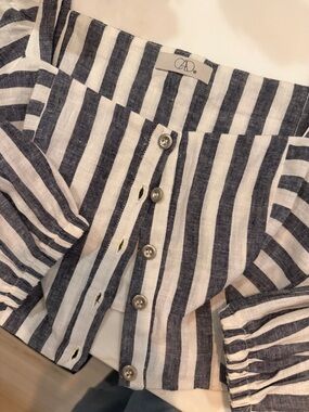 CAD Striped Square-Neck Crop